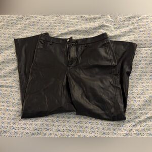 Mango Black Leather Pants